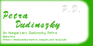 petra dudinszky business card